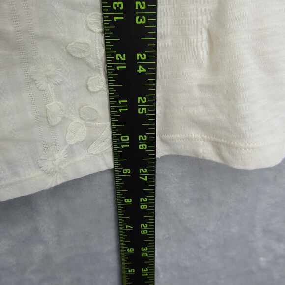 Torrid Cream Cotton Tank Ruffle Sleeve Embroidery Front Plus Size 1X Crew Neck - Picture 10 of 14